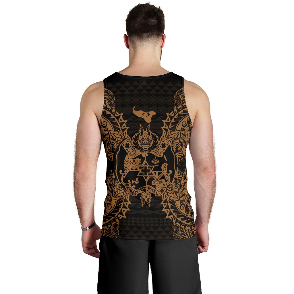Tonga Polynesian Men Tank Top Map Gold - Polynesian Pride