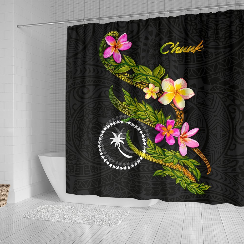 Chuuk Polynesian Shower Curtain - Plumeria Tribal - Polynesian Pride