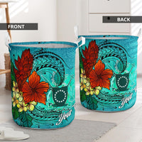 Cook Islands Laundry Basket - Custom Personalised Tropical Flowers Style - Polynesian Pride