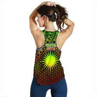 Polynesian Marshall Islands Women's Racerback Tank - Reggae Vintage Polynesian Patterns - Polynesian Pride
