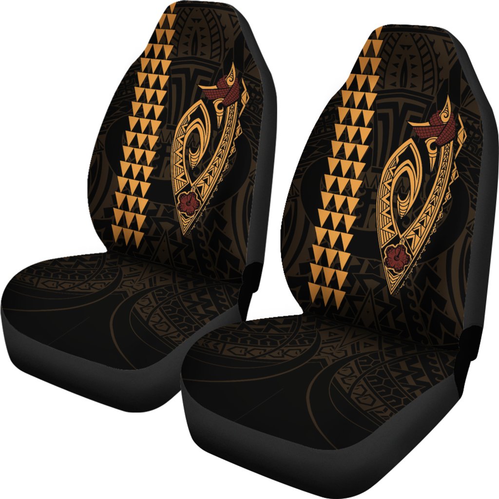 Hawaii Kakau Makau Fish Hook Polynesian Car Seat Covers - Original Universal Fit Gold - Polynesian Pride