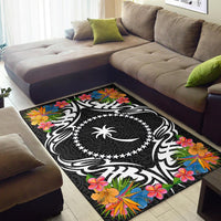 Chuuk State Area Rug - Coat OfArmsWith Tropical Flowers - Polynesian Pride
