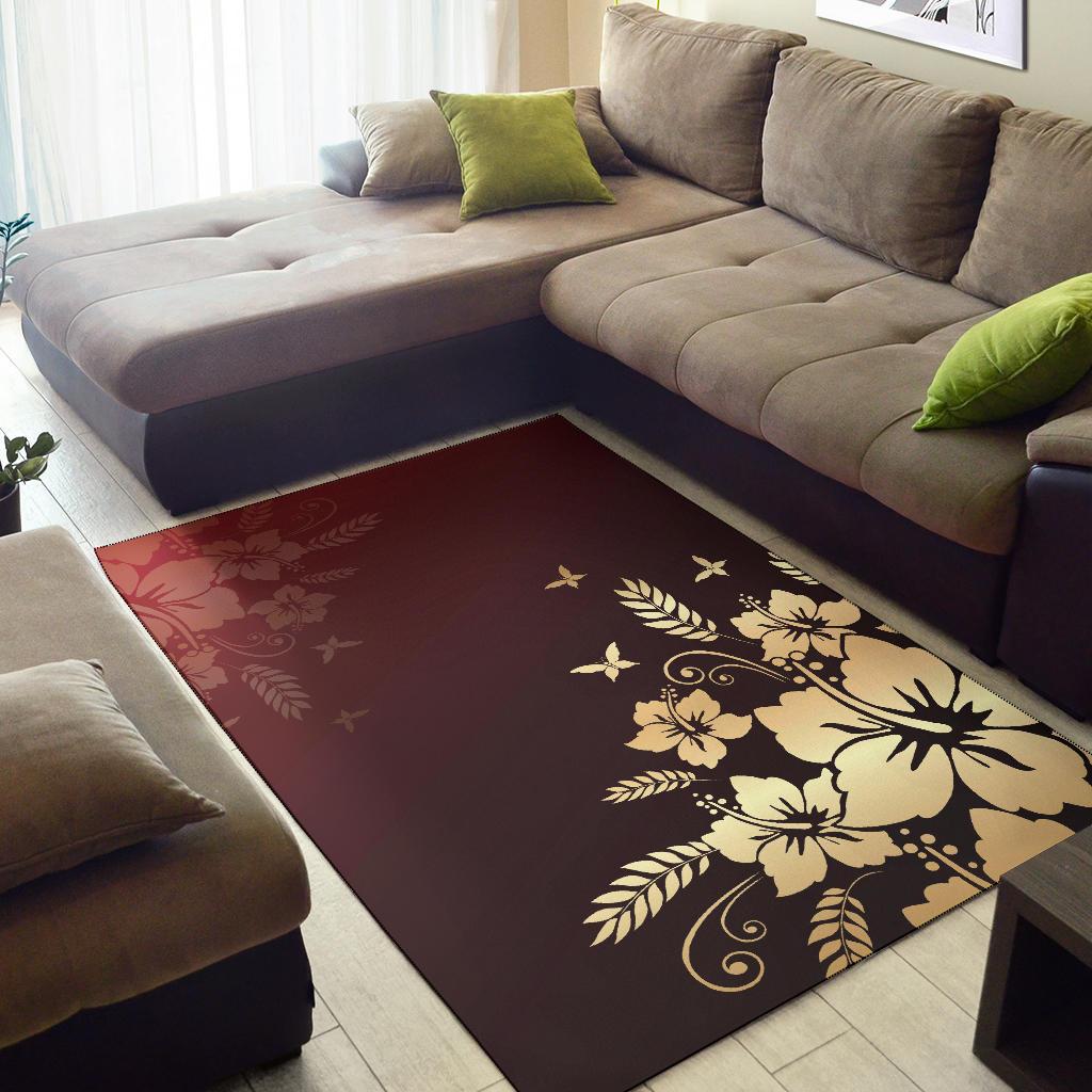 Golden Hibiscus Area Rug - Polynesian Pride