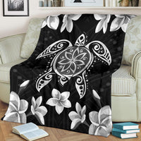 Hawaiian Silver Turtle Plumeria Blanket - Polynesian Pride