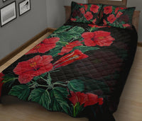 Hibiscus Red Flower Quilt Bed Set - Polynesian Pride