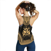 Norfolk Island Women's Racerback Tank - Polynesian Chief Gold Version - Polynesian Pride