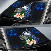 Nauru Polynesian Sun Shades - Turtle With Plumeria Flowers - Polynesian Pride