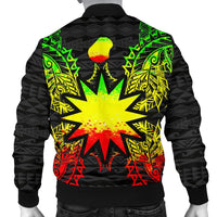 Nauru Polynesian Men's Bomber Jacket Map Reggae - Polynesian Pride