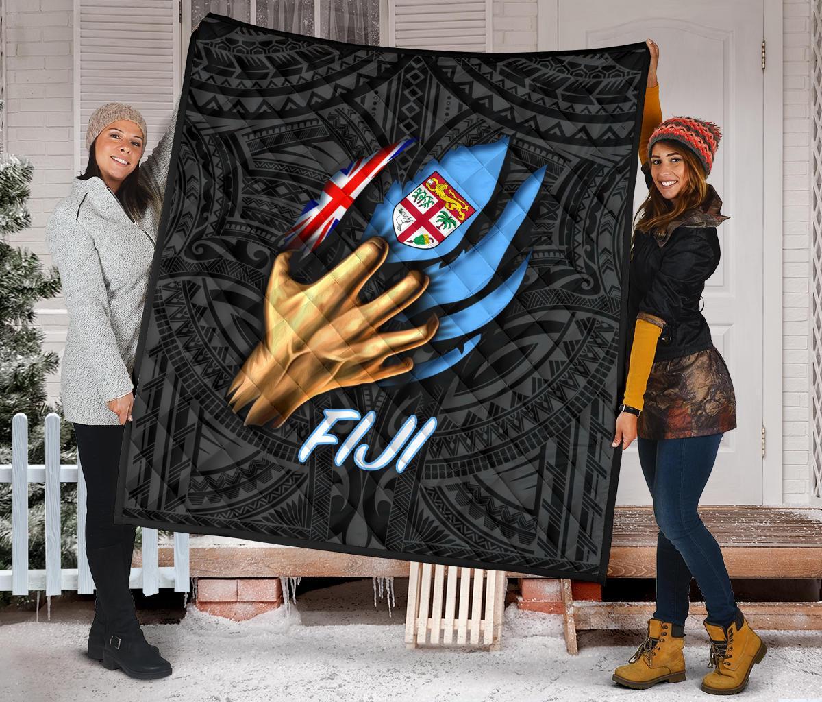 Fiji Premium Quilt - Fiji In Me (Black) - Polynesian Pride