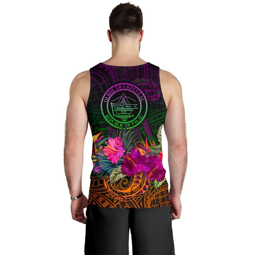 Palau Men's Tank Top - Summer Hibiscus - Polynesian Pride