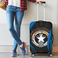 Northern Mariana Islands Luggage Covers - Northern Mariana Islands Spirit Black - Polynesian Pride