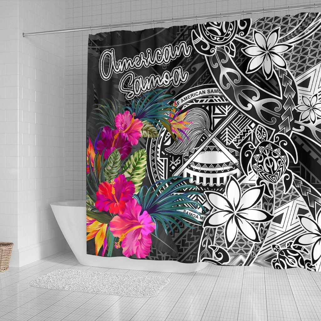 American Samoa Shower Curtain - Turtle Floral - Polynesian Pride