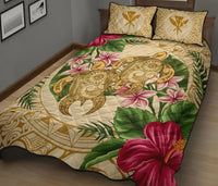 Hawaii Quilt Bed Set - Turtle Quilt Bed Set Strong Pattern Hibiscus Plumeria AH - Polynesian Pride