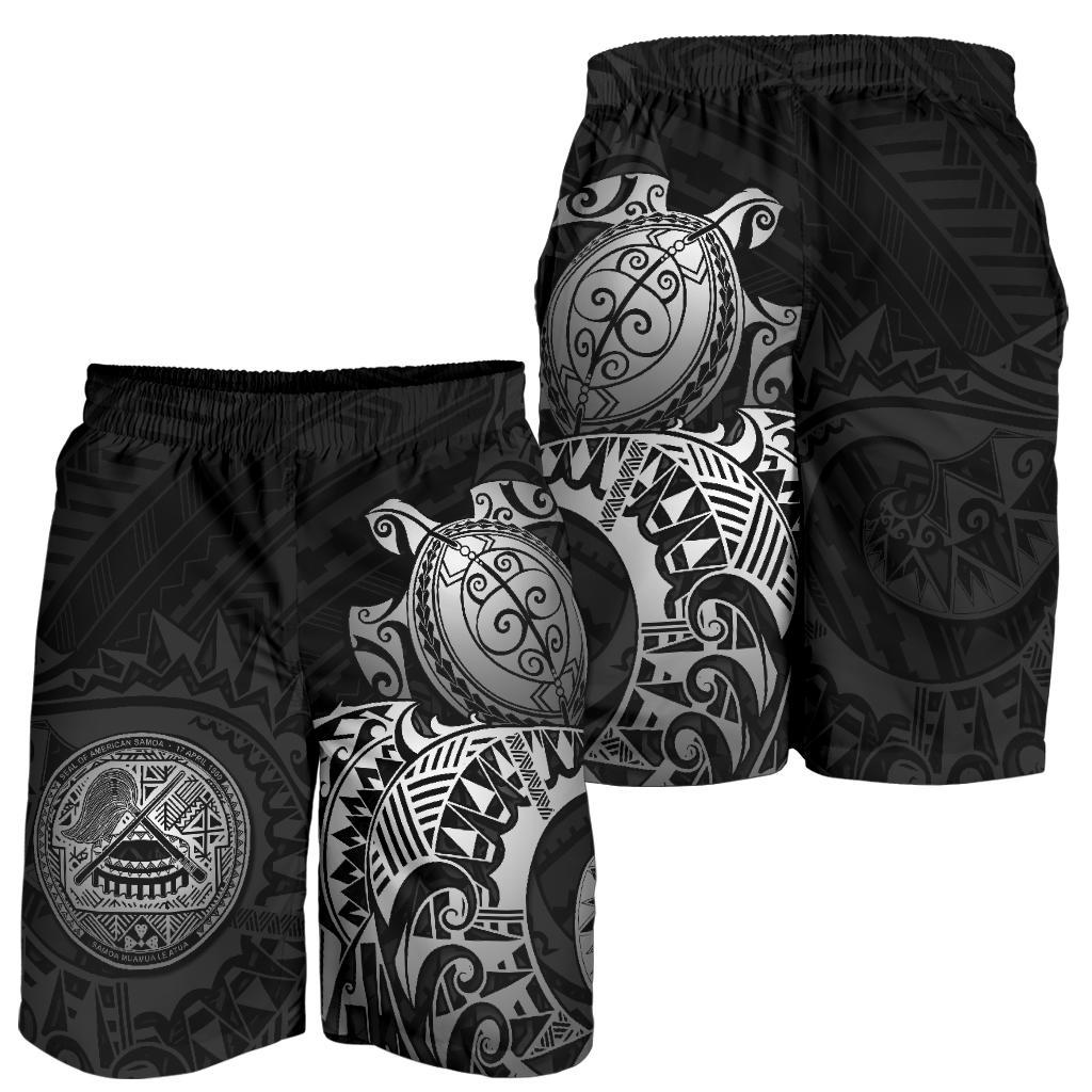 American Samoa Polynesian Shorts (Men) - Polynesian Turtle (Silver) - Polynesian Pride