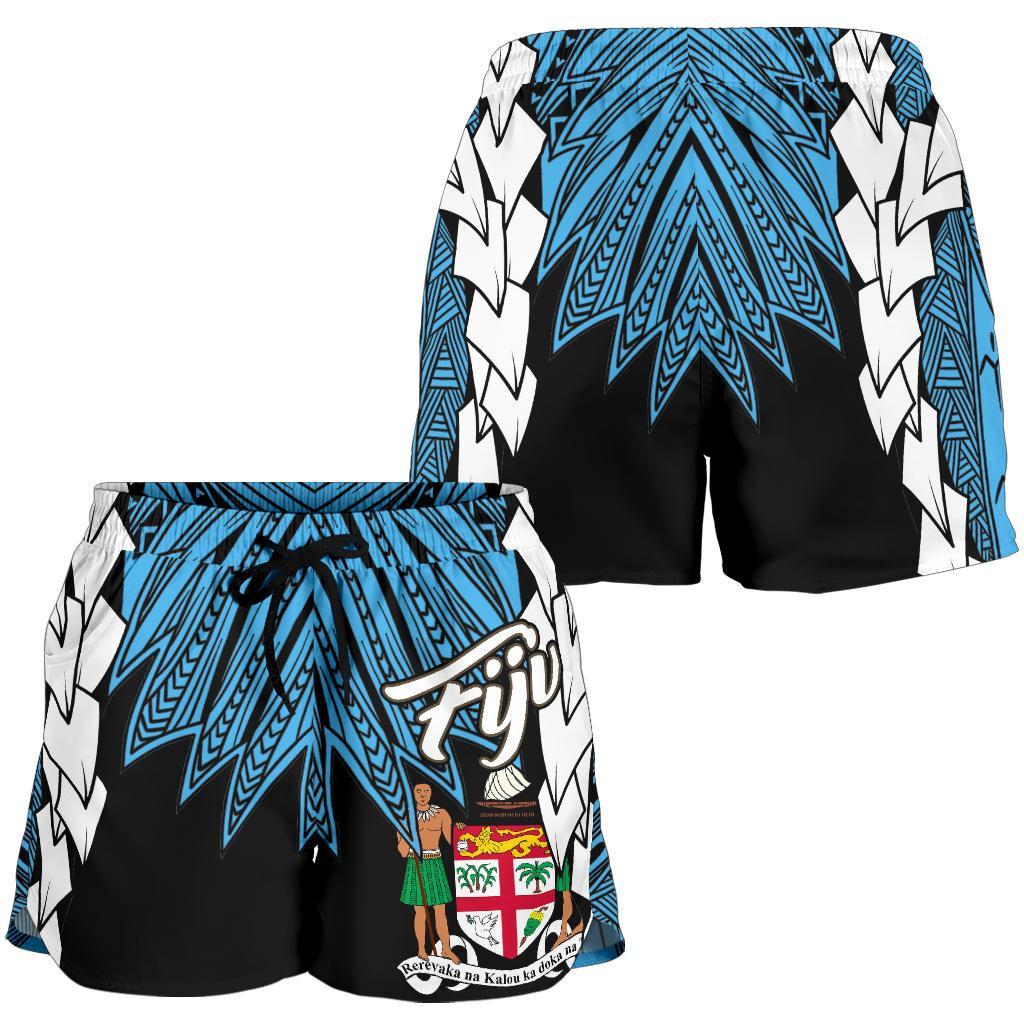 Fiji Polynesian Women's Shorts - Tribal Wave Tattoo Flag Style - Polynesian Pride