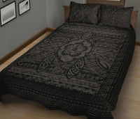 Hawaii Polyensian Turtle Quilt Bed Set Gray - Polynesian Pride
