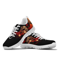 Guam Polynesian Sneakers - Plumeria Flowers And Waves - Polynesian Pride