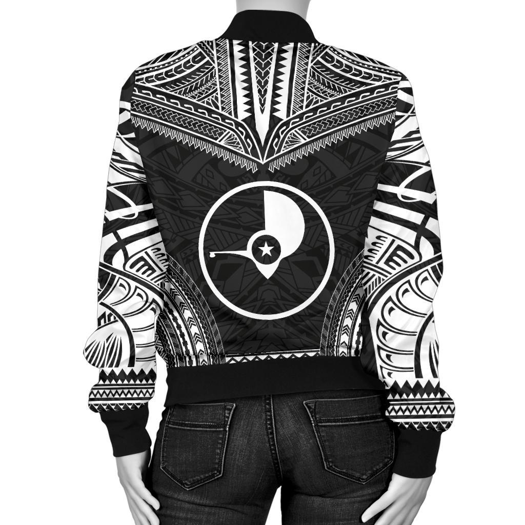 Yap Polynesian Chief Women'S Bomber Jacket - Black Version - Polynesian Pride