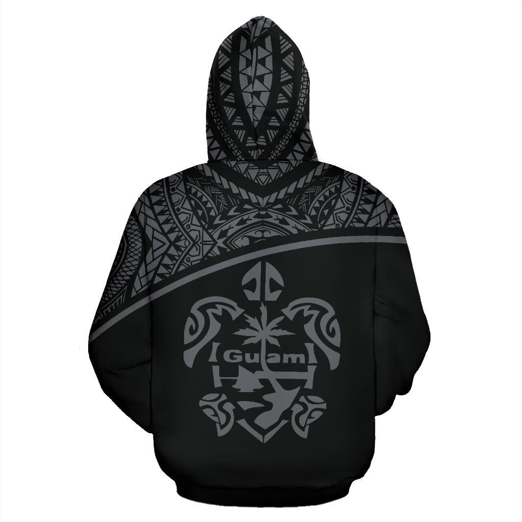 Guam All Over Zip up Hoodie Micronesia Curve Grey Style - Polynesian Pride