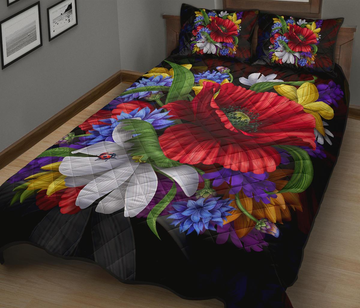 Blooming Flower Quilt Bed Set - Polynesian Pride