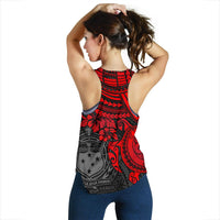 Samoa Polynesian Women's Racerback Tank - Red Turtle - Polynesian Pride
