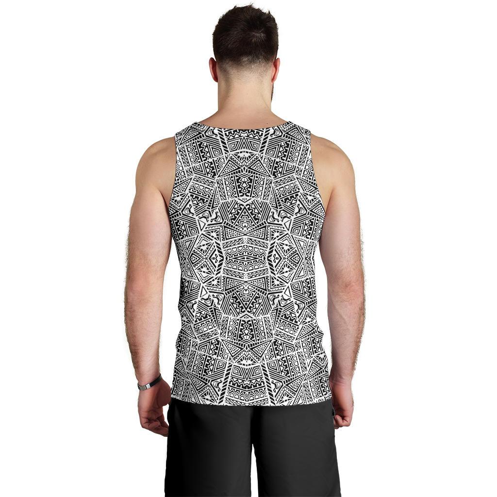 Polynesian Men's Tank Top White And Black - Polynesian Pride