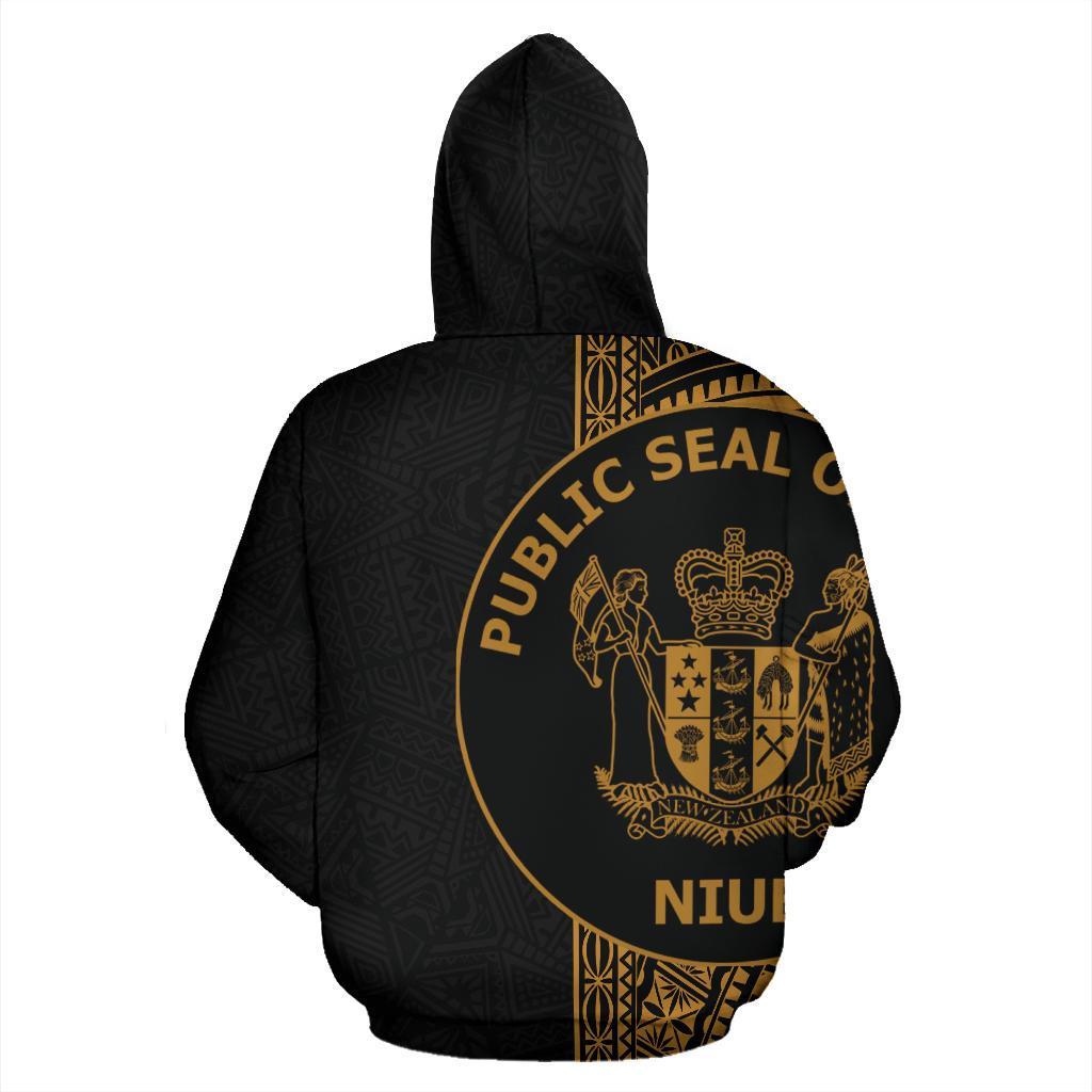 Niue Polynesian Custom Hoodie Line Gold - Polynesian Pride