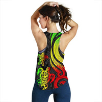 Nauru Women's Racerback Tank - Reggae Tentacle Turtle - Polynesian Pride