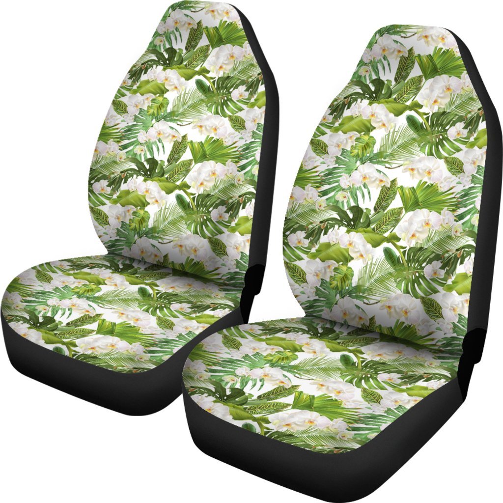 Hawaii Tropical Plumeria White Car Seat Cover Universal Fit White - Polynesian Pride