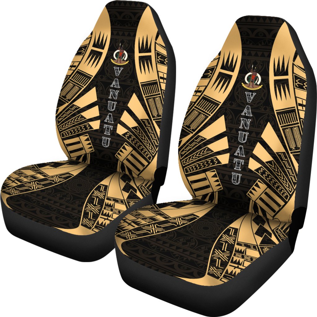 Vanuatu Car Seat Covers - Polynesian Tattoo Gold - Polynesian Pride