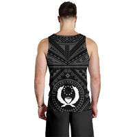 Pohnpei Men's Tank Top - Pohnpei Seal With Polynesian Tattoo Style ( Black) - Polynesian Pride