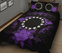 Cook Islands Polynesian Quilt Bed Set Hibiscus Purple - Polynesian Pride