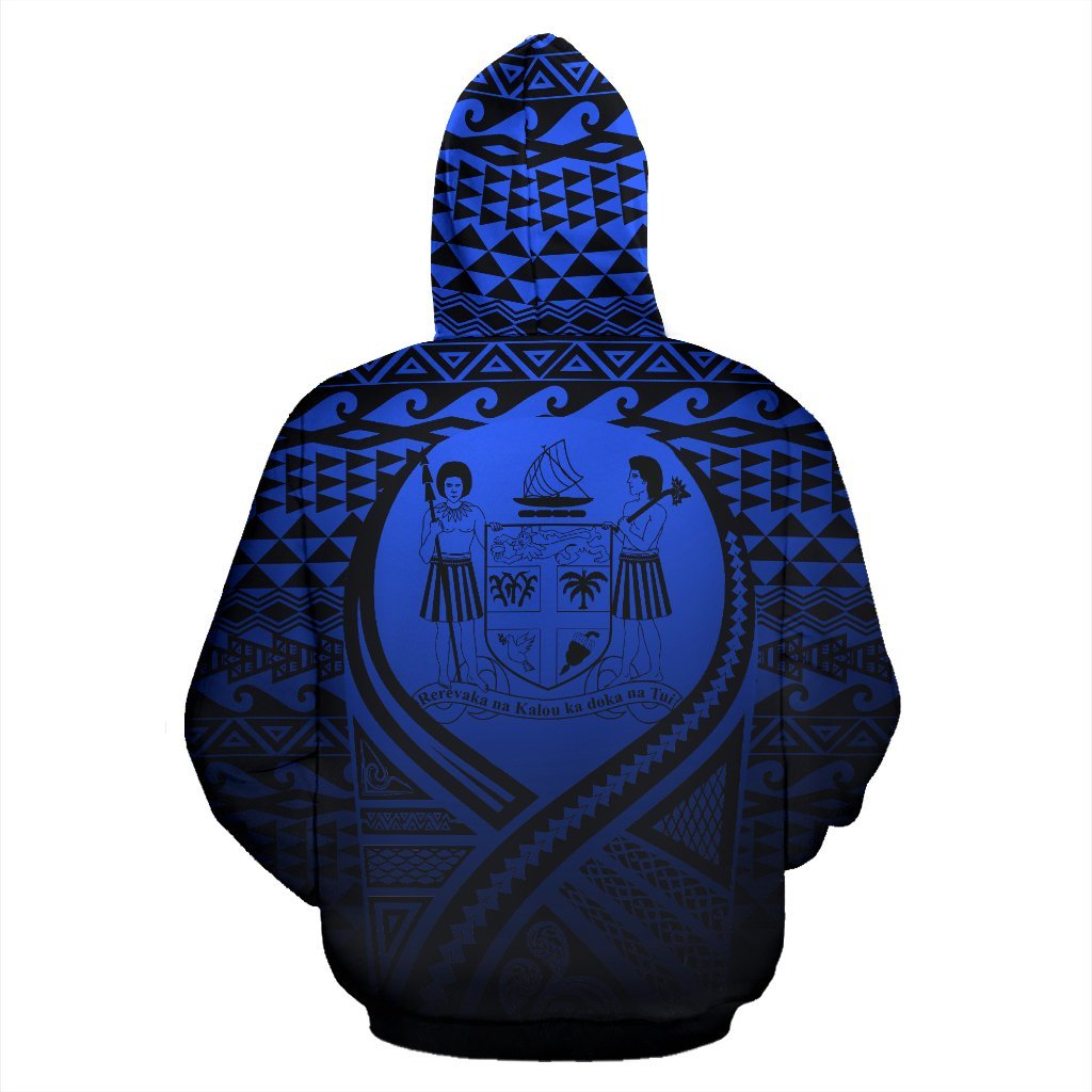 Fiji All Over Hoodie Lift up Blue - Polynesian Pride