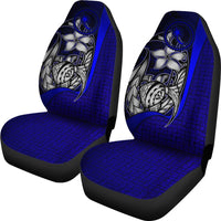 Chuuk Micronesian Car Seat Covers Blue - Turtle With Hook - Polynesian Pride