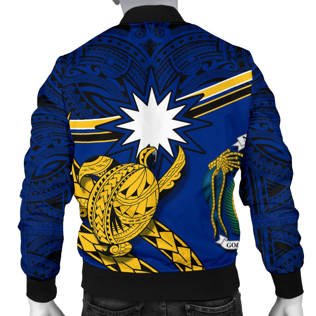 Nauru Rugby Men Bomber Jacket Version Turtle Polynesian - Polynesian Pride