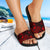 Niue Slide Sandals - Turtle Hibiscus Pattern Red - Polynesian Pride