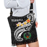 Pohnpei Crossbody Boho Handbag - Pohnpei Seal Polynesian Patterns Plumeria (Black) - Polynesian Pride