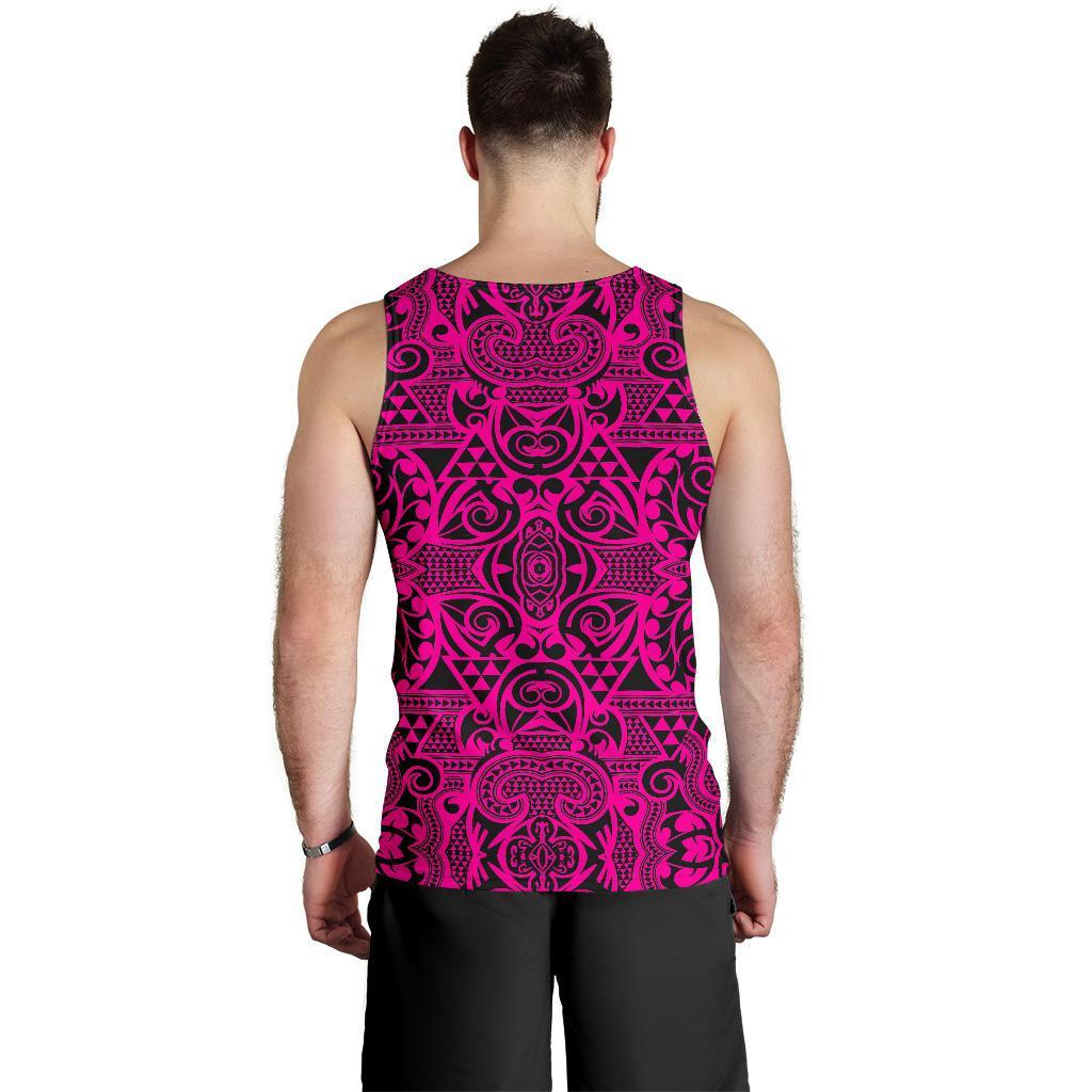 Polynesian Kakau Turtle Pink Hawaii Men's Tank Top - Polynesian Pride
