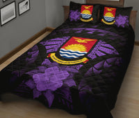 Kiribati Polynesian Quilt Bed Set Hibiscus Purple - Polynesian Pride