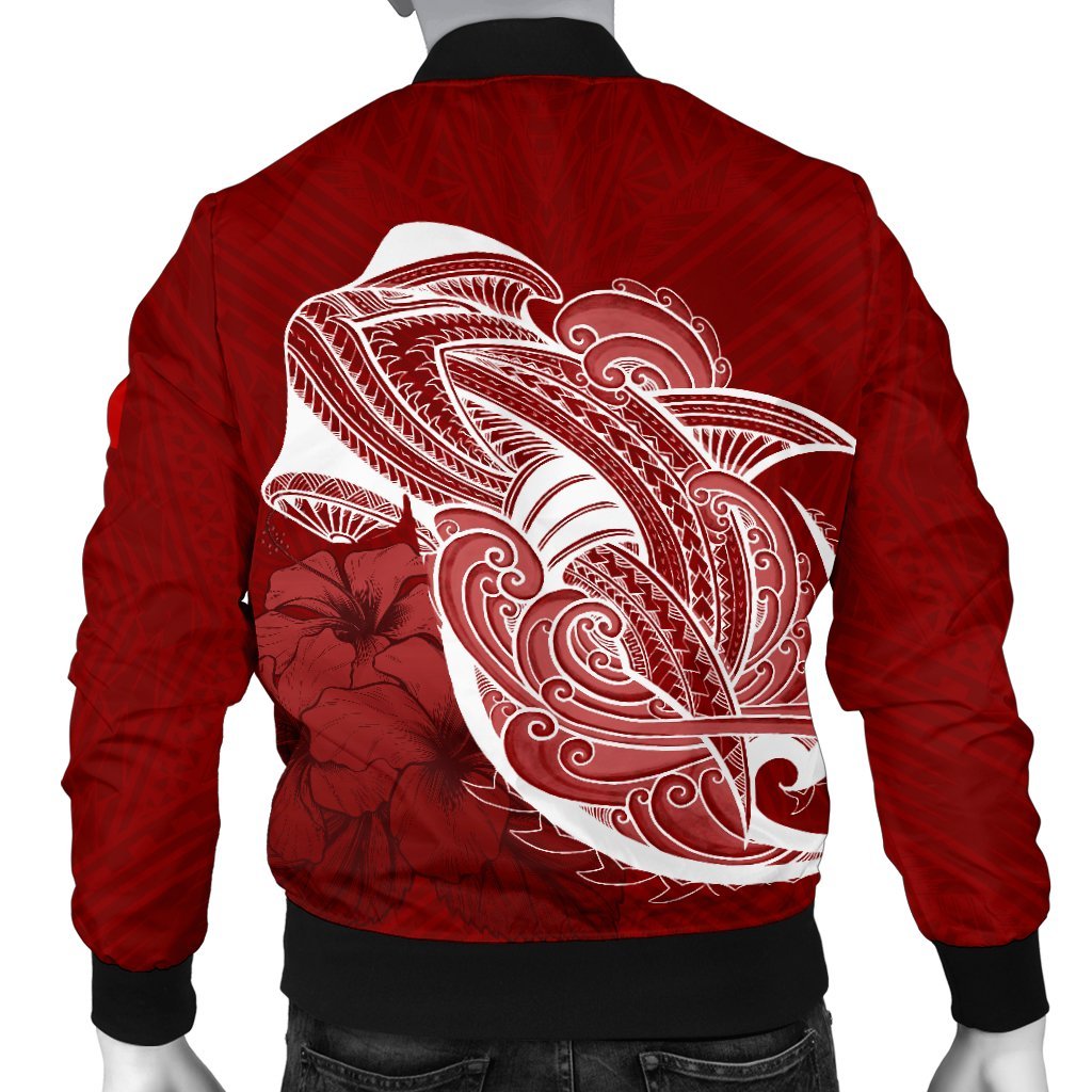 Tonga Men'S Bomber Jacket Shark Coat Of Arms - Polynesian Pride
