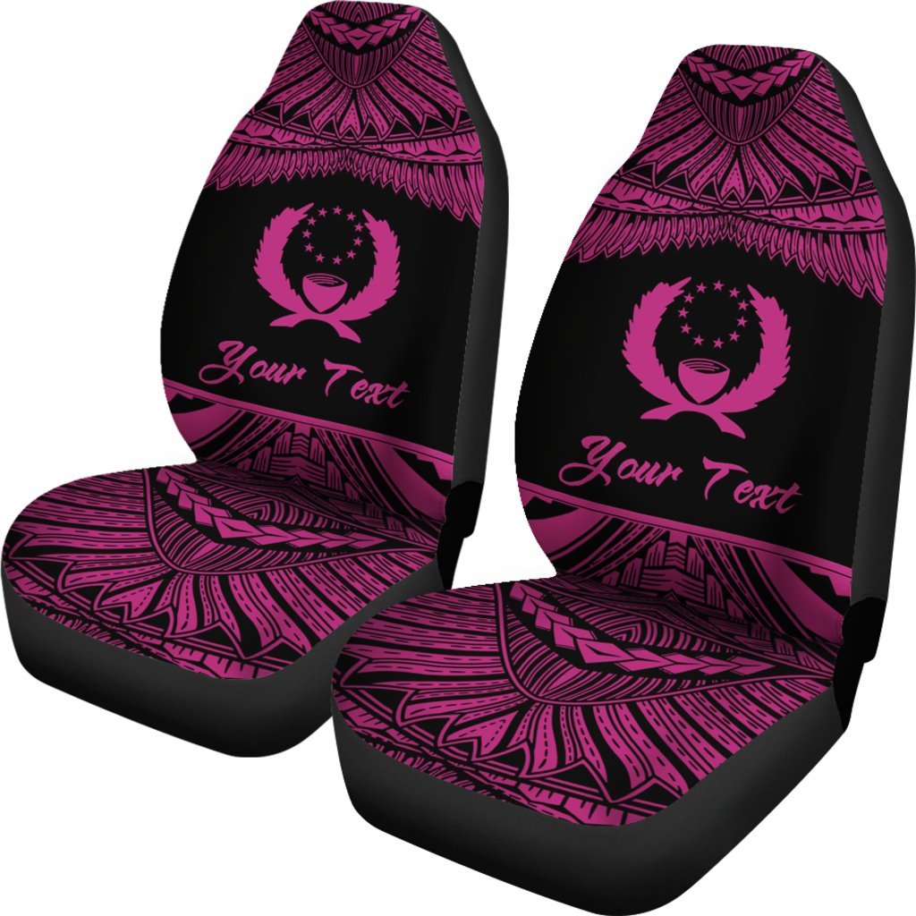 Pohnpei Polynesian Custom Personalised Car Seat Covers - Pride Pink Version - Polynesian Pride