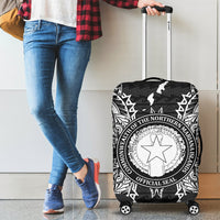 Northern Mariana Islands Polynesian Luggage Covers Map Black - Polynesian Pride