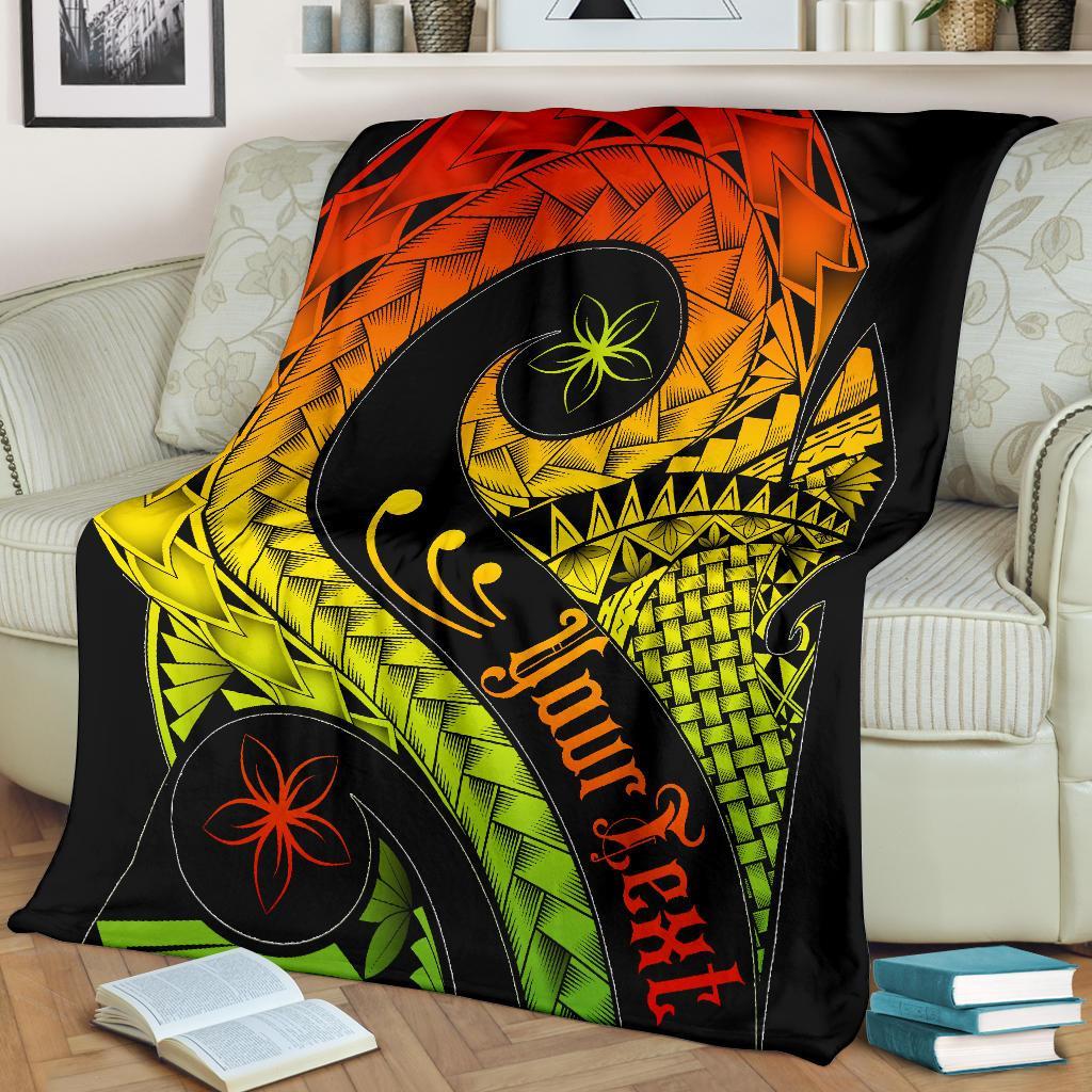 Pohnpei Personalised Premium Blanket - Polynesian Decorative Patterns White - Polynesian Pride