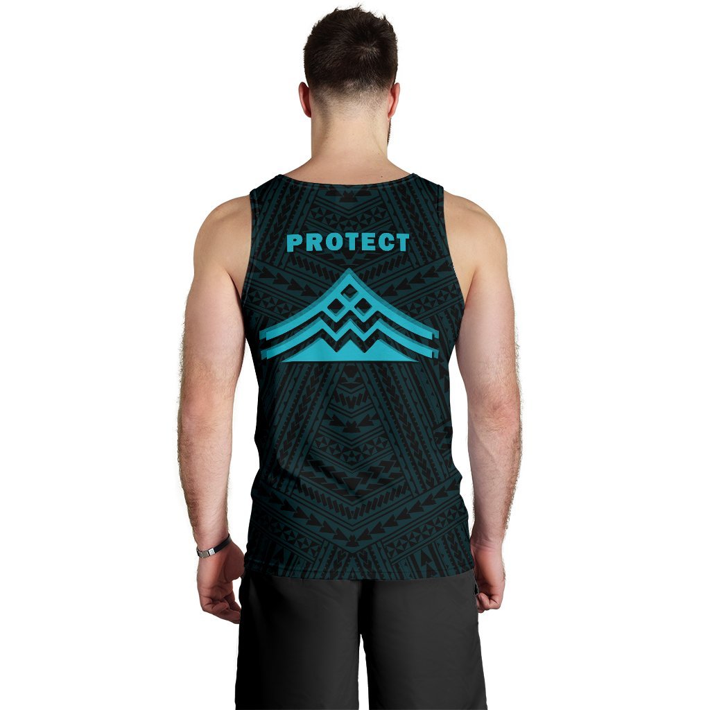 Hawaii Mauna Kea Polynesian Men's Tank Top Blue - Polynesian Pride