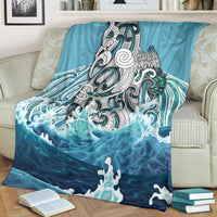 Maori Manaia The Blue Sea Premium Blanket - Polynesian Pride