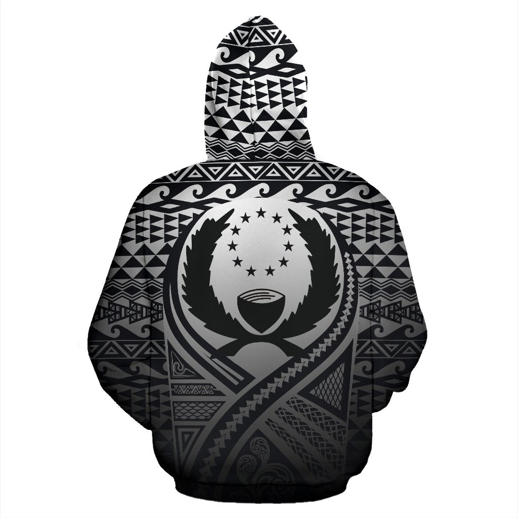 Pohnpei All Over Hoodie Lift up Black - Polynesian Pride