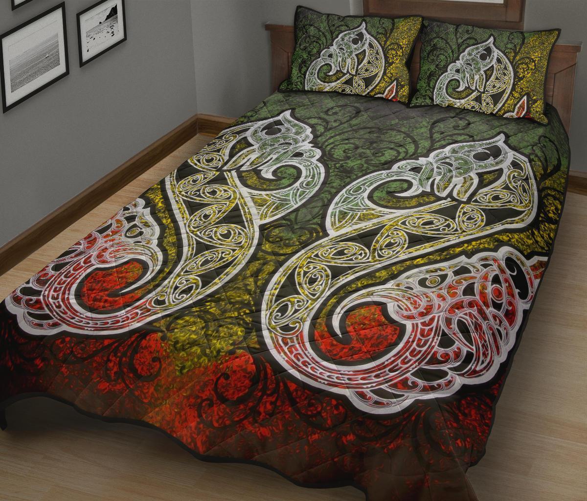 Quilt Bed Set Nz Maori Manaia Painting - Polynesian Pride