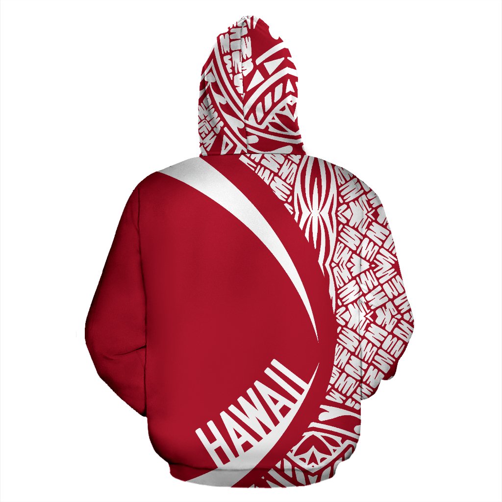 Hawaii Polynesian Hoodie Circle Style White and Red - Polynesian Pride