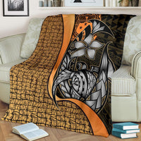 Samoa Polynesian Premium Blanket Gold - Turtle With Hook - Polynesian Pride