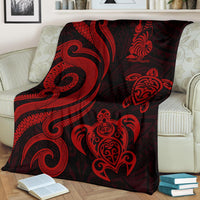 New Caledonia Premium Blanket - Red Tentacle Turtle - Polynesian Pride